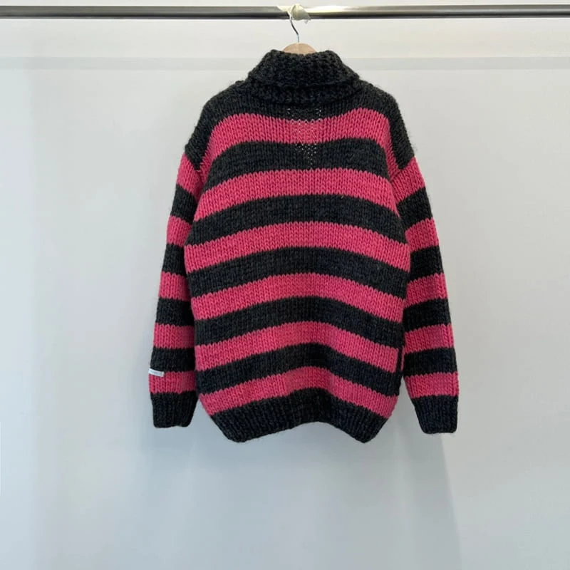 Another Avenue - Korean Women Fashion - #momslook - Coychan Handmade Stripe Cardigan - 6