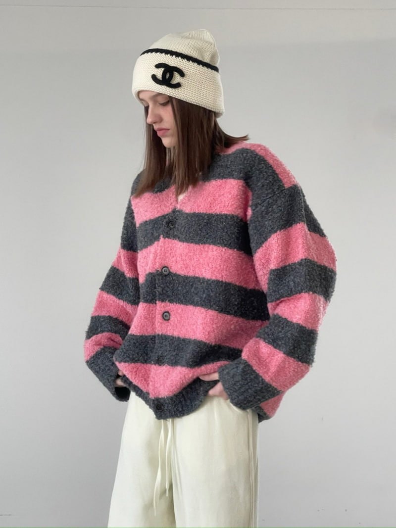 Another Avenue - Korean Women Fashion - #restrostyle - Buckle Stripe Cardigan - 11