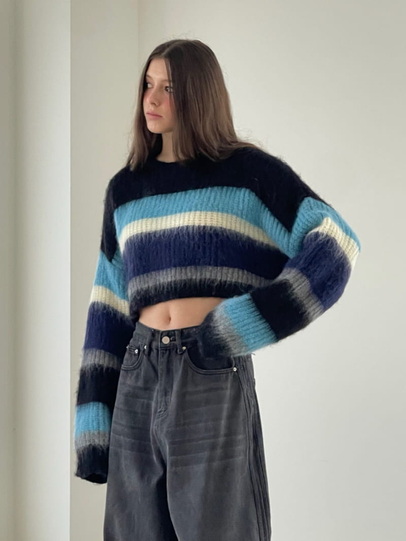 Another Avenue - Korean Women Fashion - #romanticstyle - Boze Crop Stripe Knit Top - 9