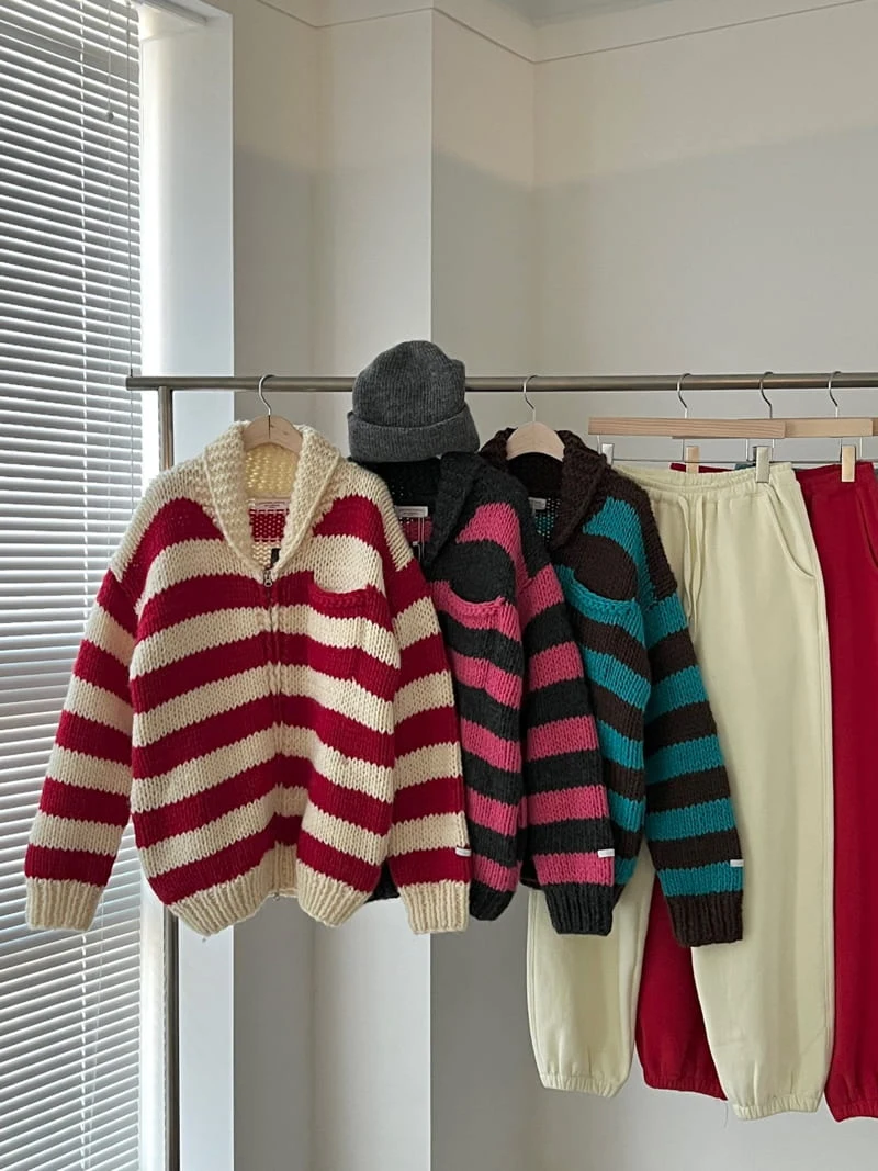 Another Avenue - Korean Women Fashion - #vintagekidsstyle - Coychan Handmade Stripe Cardigan - 9