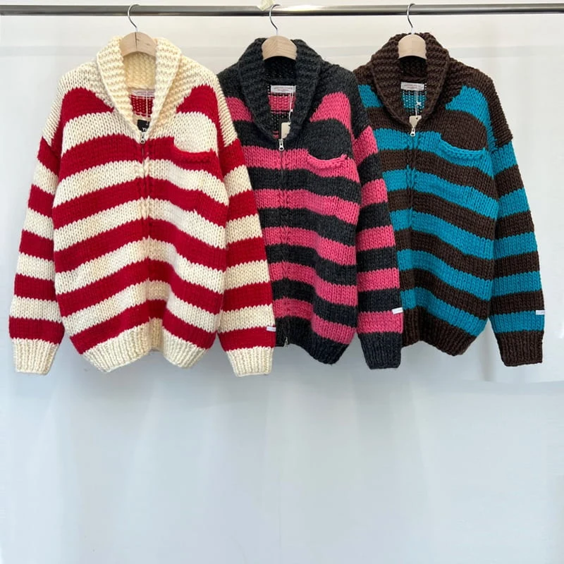 Another Avenue - Korean Women Fashion - #womensfashion - Coychan Handmade Stripe Cardigan