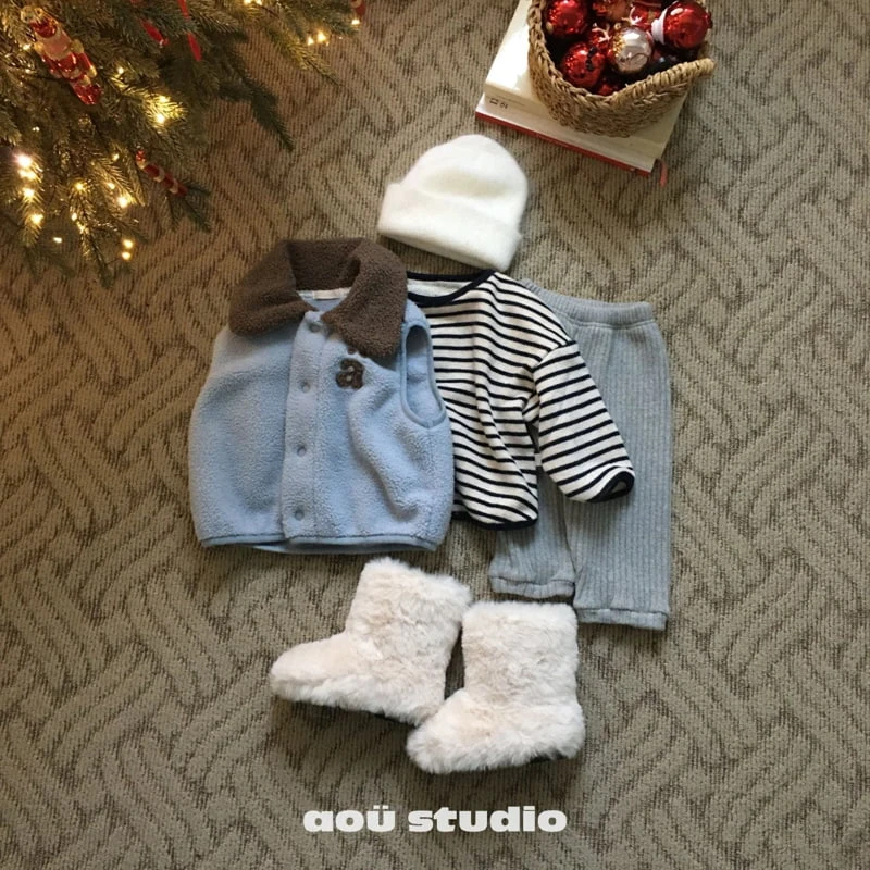 Aou Studio - Korean Baby Fashion - #babyootd - Poodle Vest - 7