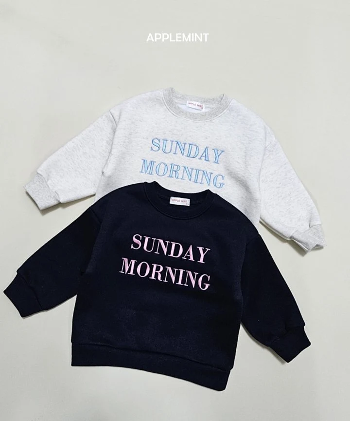 Applemint - Korean Children Fashion - #kidzfashiontrend - Sunday Embroidery Sweatshirts - 8