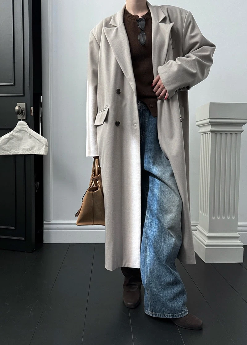 Auver_Fit - Korean Women Fashion - #momslook - Boxy Double Wool Coat - 8