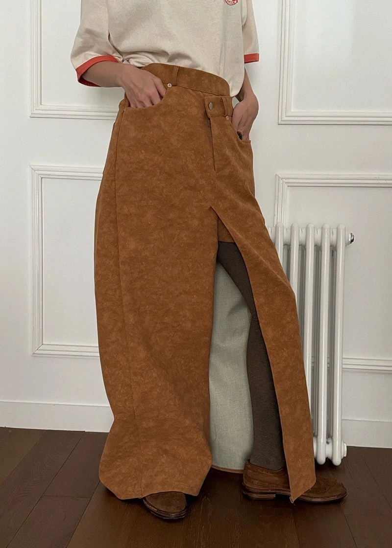 Auver_Fit - Korean Women Fashion - #momslook - Suee Long Skirt Pants - 10