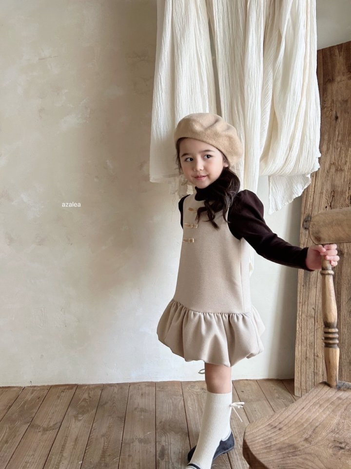 Azalea - Korean Children Fashion - #childrensboutique - Warm Peach Turtleneck Tee - 10