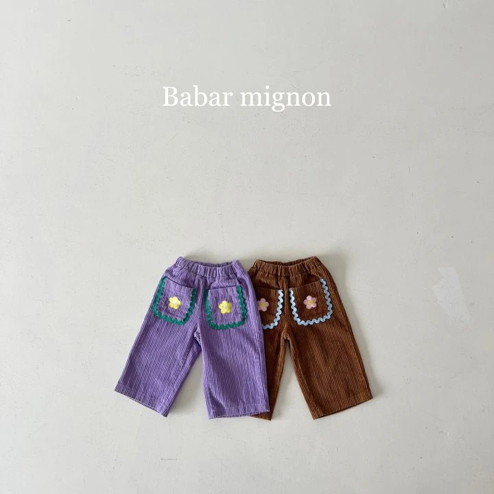 Babar Mignon - Korean Children Fashion - #Kfashion4kids - Pocket Flower Pants