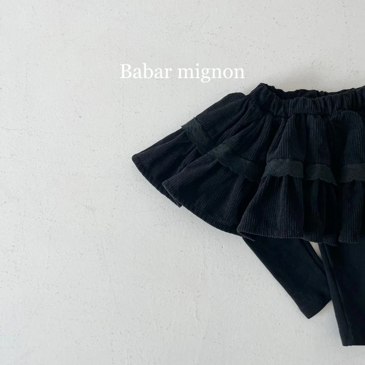 Babar Mignon - Korean Children Fashion - #Kfashion4kids - Lace Cancan Skirt Leggings - 12