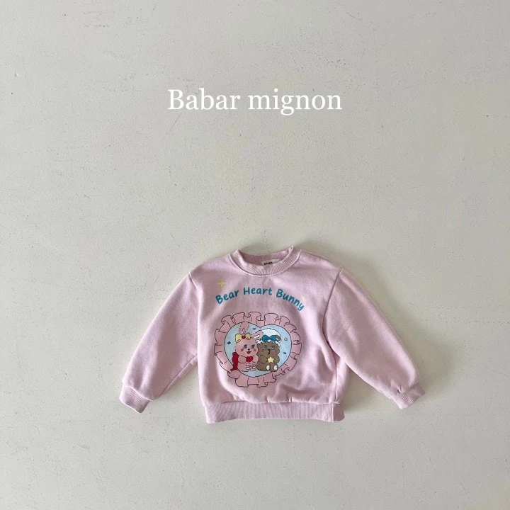 Babar Mignon - Korean Children Fashion - #childrensboutique - Pink Heart Sweatshirts - 7