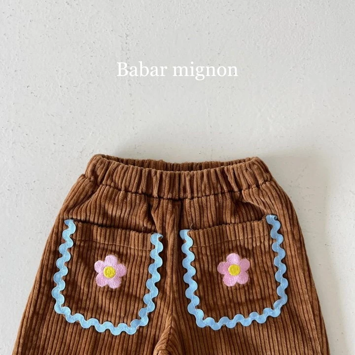 Babar Mignon - Korean Children Fashion - #designkidswear - Pocket Flower Pants - 9