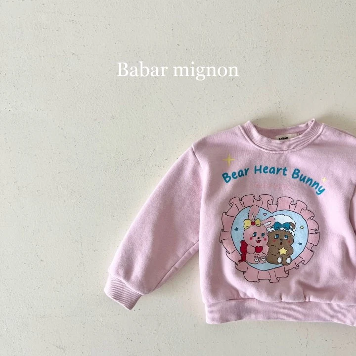 Babar Mignon - Korean Children Fashion - #designkidswear - Pink Heart Sweatshirts - 8