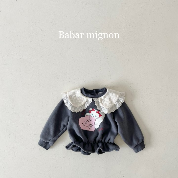 Babar Mignon - Korean Children Fashion - #discoveringself - Love Collar Sweatshirts - 8