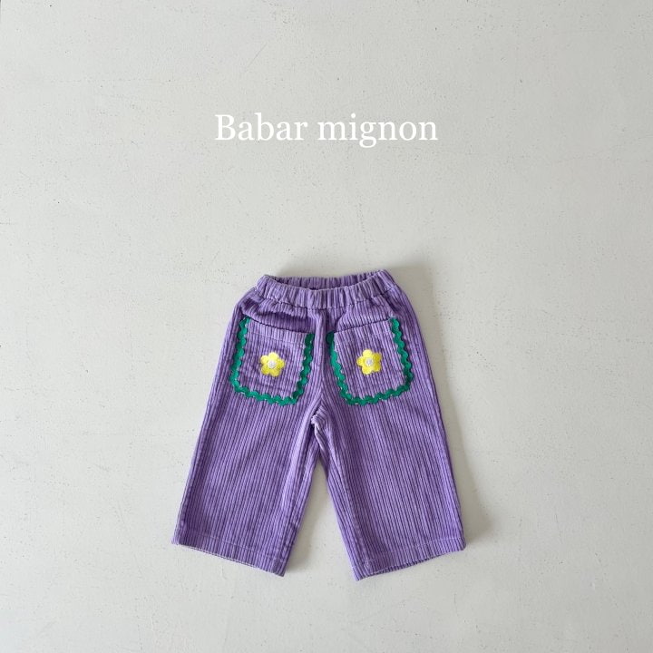 Babar Mignon - Korean Children Fashion - #fashionkids - Pocket Flower Pants - 11