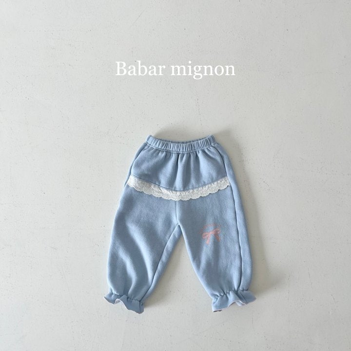 Babar Mignon - Korean Children Fashion - #fashionkids - Lace Jogger Pants - 7