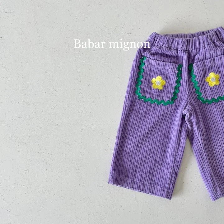 Babar Mignon - Korean Children Fashion - #kidsshorts - Pocket Flower Pants - 12