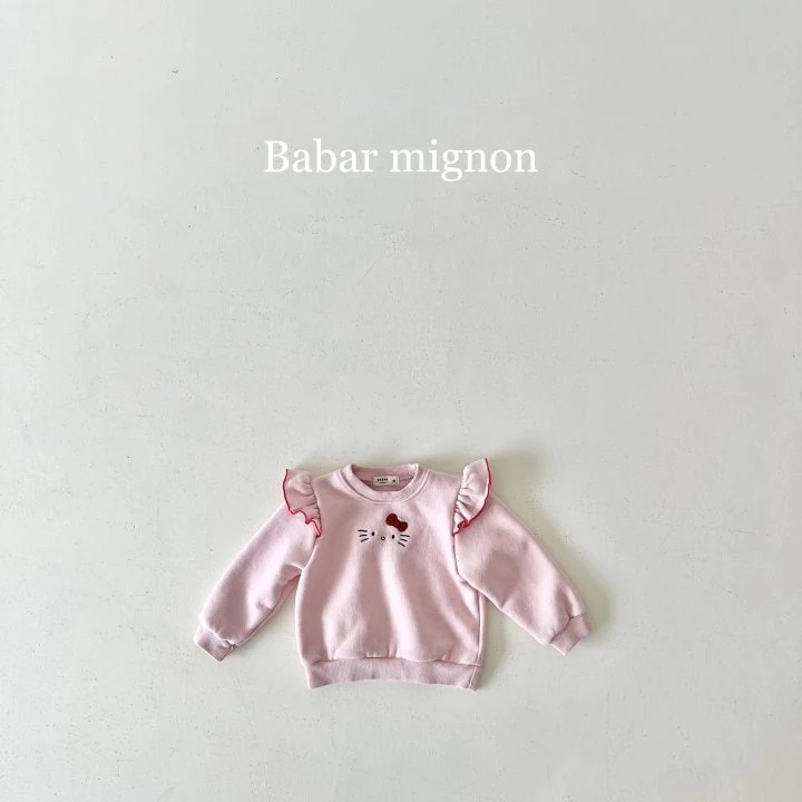 Babar Mignon - Korean Children Fashion - #kidsshorts - Frill Doll Embroidery Sweatshirts - 12