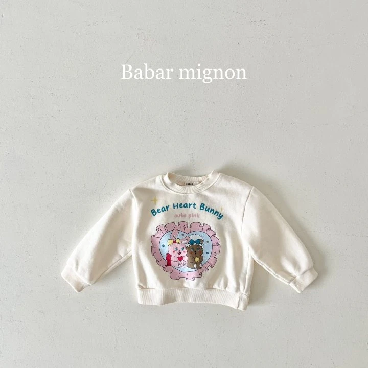 Babar Mignon - Korean Children Fashion - #kidsshorts - Pink Heart Sweatshirts - 11