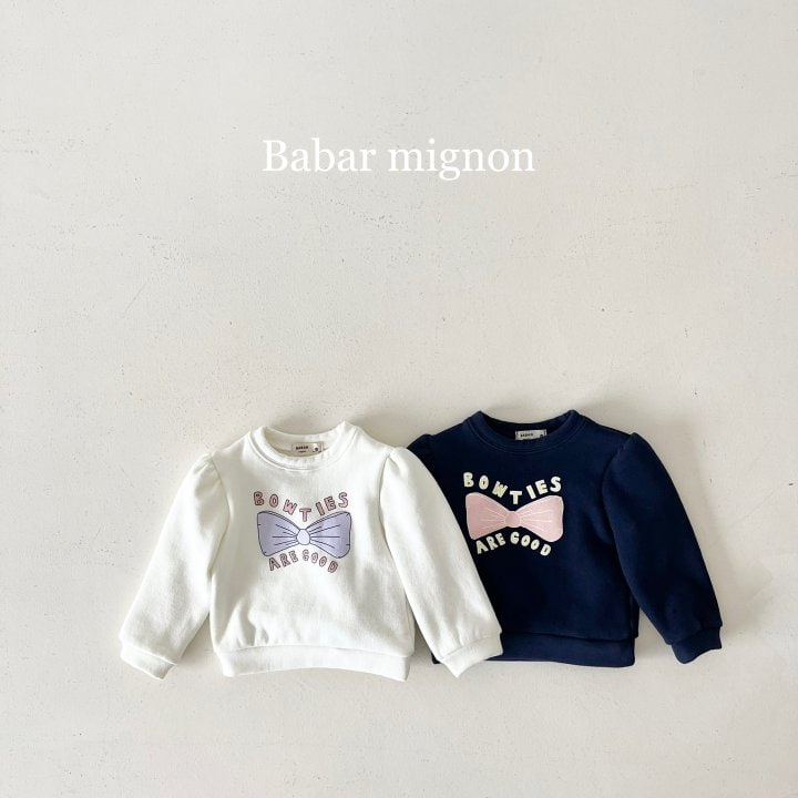 Babar Mignon - Korean Children Fashion - #kidsstore - Soft Ribbon Sweatshirts - 3