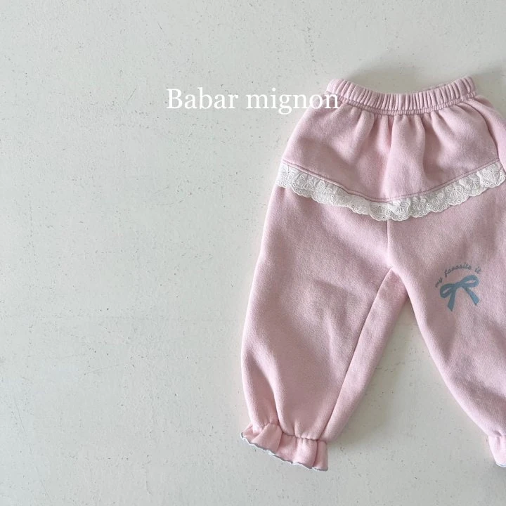 Babar Mignon - Korean Children Fashion - #littlefashionista - Lace Jogger Pants - 12