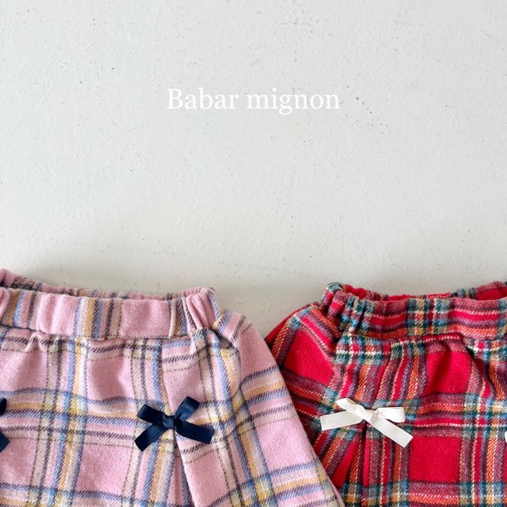 Babar Mignon - Korean Children Fashion - #littlefashionista - Check Ribbon Skirt - 5