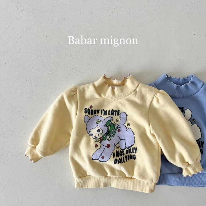 Babar Mignon - Korean Children Fashion - #littlefashionista - Sheep Mockneck Sweatshirts - 4