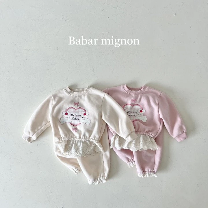 Babar Mignon - Korean Children Fashion - #minifashionista - Lace Top Bottom Set - 3