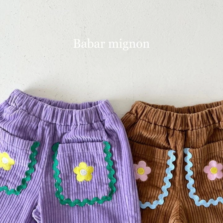 Babar Mignon - Korean Children Fashion - #prettylittlegirls - Pocket Flower Pants - 5