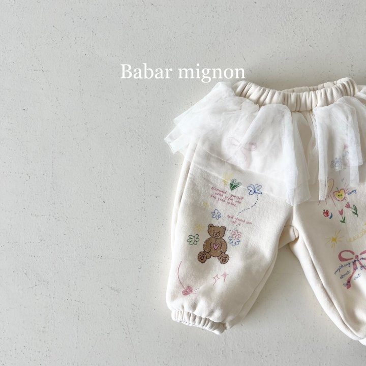 Babar Mignon - Korean Children Fashion - #prettylittlegirls - Sketch Mesh Jogger Pants - 12