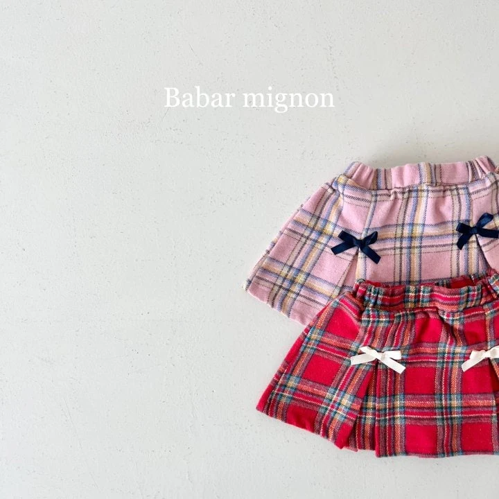 Babar Mignon - Korean Children Fashion - #prettylittlegirls - Check Ribbon Skirt - 8