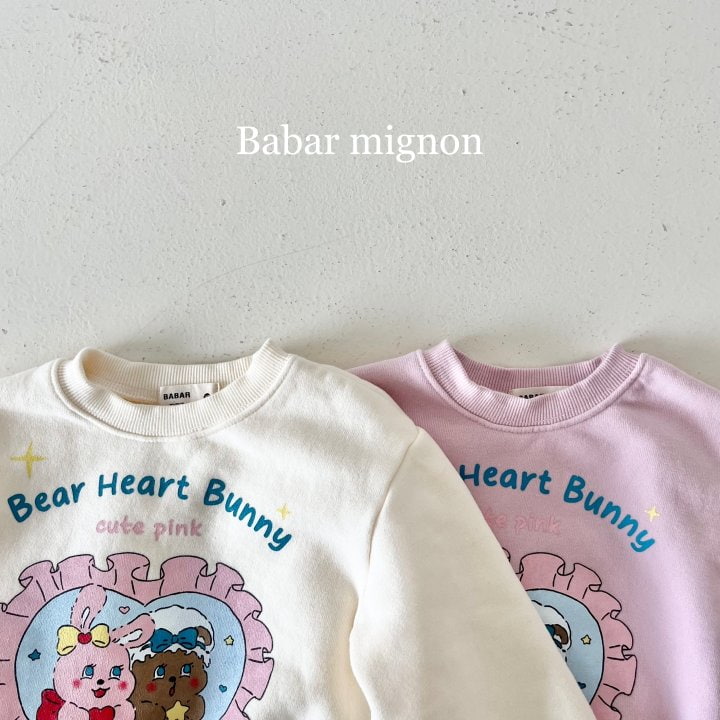 Babar Mignon - Korean Children Fashion - #stylishchildhood - Pink Heart Sweatshirts - 5