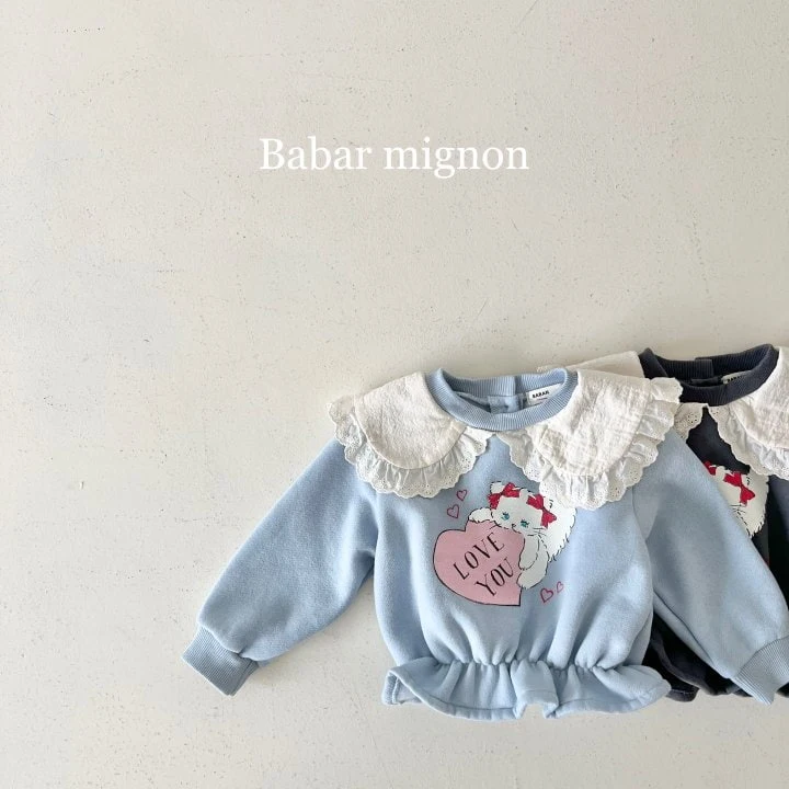 Babar Mignon - Korean Children Fashion - #toddlerclothing - Love Collar Sweatshirts - 4