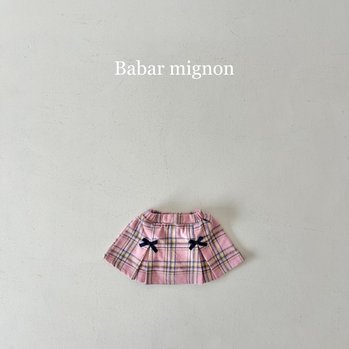 Babar Mignon - Korean Children Fashion - #todddlerfashion - Check Ribbon Skirt - 9