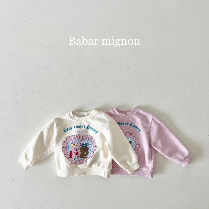 Babar Mignon - Korean Children Fashion - #todddlerfashion - Pink Heart Sweatshirts - 3