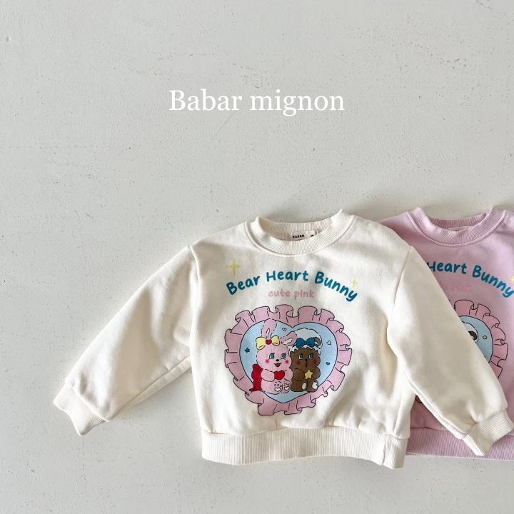 Babar Mignon - Korean Children Fashion - #todddlerfashion - Pink Heart Sweatshirts - 4