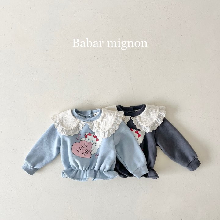 Babar Mignon - Korean Children Fashion - #toddlerclothing - Love Collar Sweatshirts - 3