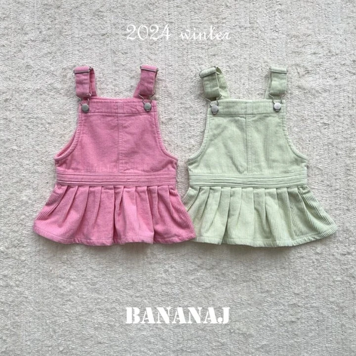 Banana J - Korean Children Fashion - #toddlerclothing - Corduroy Accordion One-piece