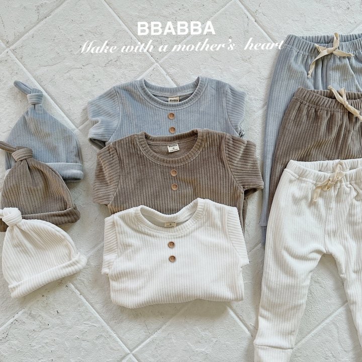 Bbabba - Korean Baby Fashion - #babyboutiqueclothing - Soft Rib Set (set of 3)