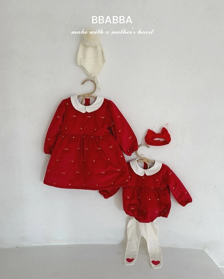 Bbabba - Korean Baby Fashion - #babygirlfashion - Holiday Embroidery Suit - 2