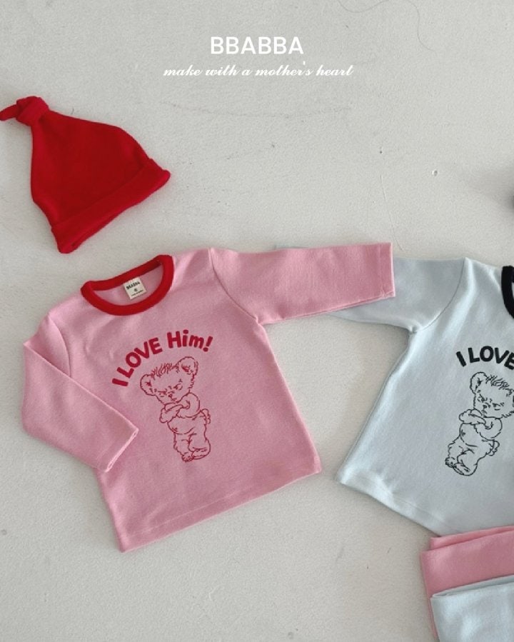 Bbabba - Korean Baby Fashion - #babygirlfashion - Love Him Top Bottom Set