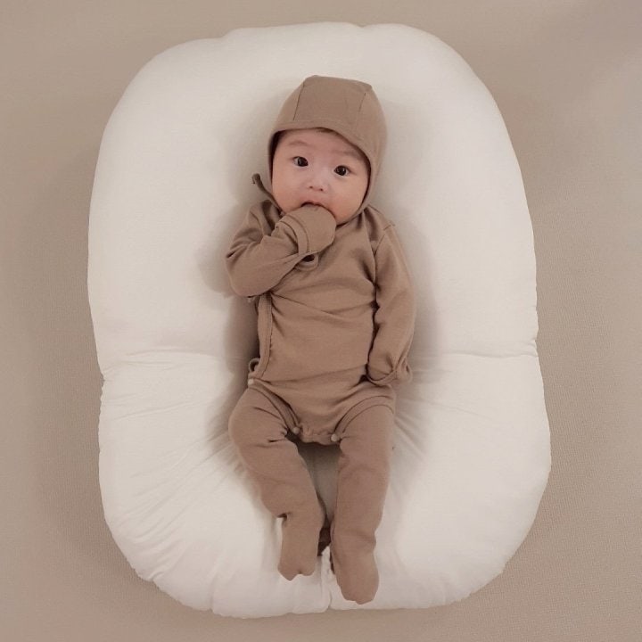 Bbabba - Korean Baby Fashion - #babyoninstagram - Plain Newborn Leggings Bonnet Set