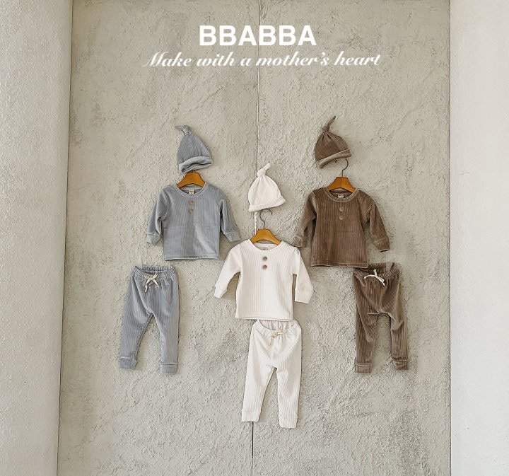 Bbabba - Korean Baby Fashion - #babyootd - Soft Rib Set (set of 3) - 8