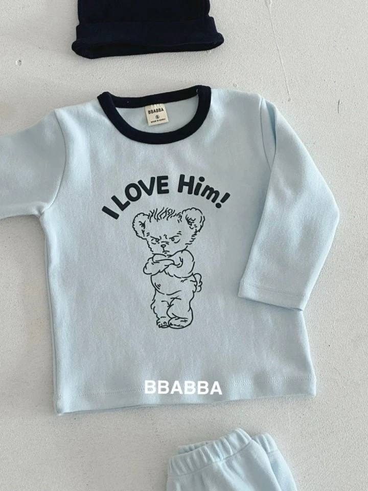 Bbabba - Korean Baby Fashion - #babyoutfit - Love Him Top Bottom Set - 6