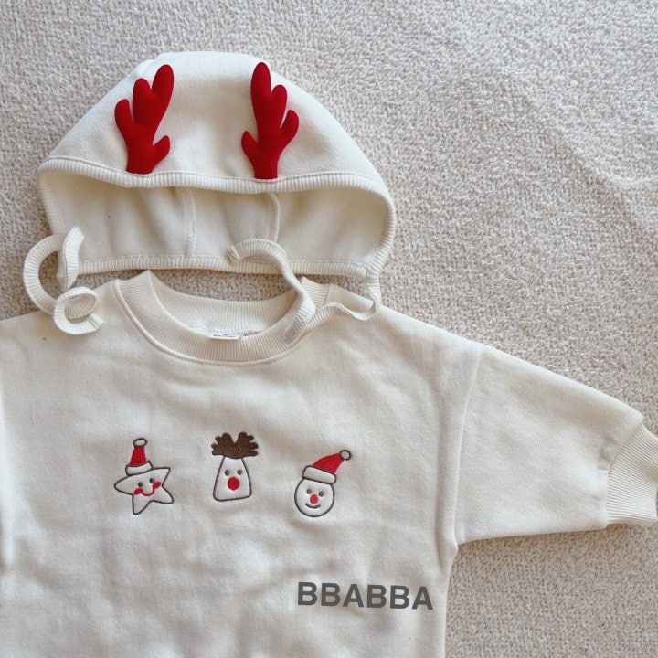 Bbabba - Korean Baby Fashion - #babywear - Santa Nara Fleece Embroidery Suit - 3