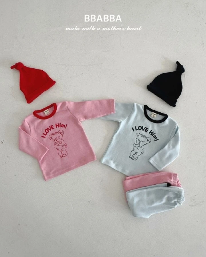 Bbabba - Korean Baby Fashion - #babywear - Love Him Top Bottom Set - 7