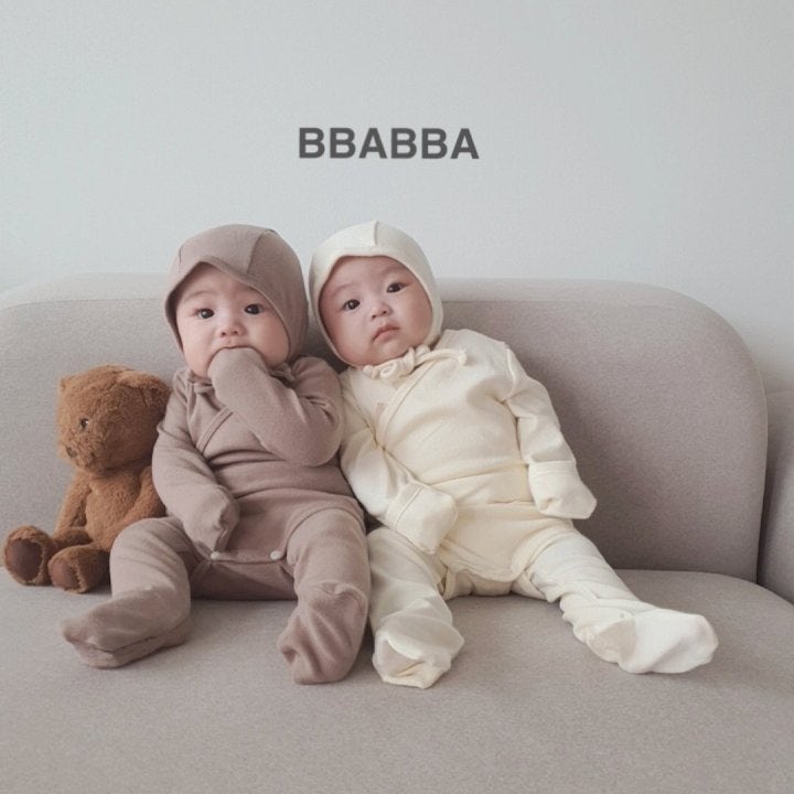 Bbabba - Korean Baby Fashion - #onlinebabyboutique - Plain Newborn Leggings Bonnet Set - 6