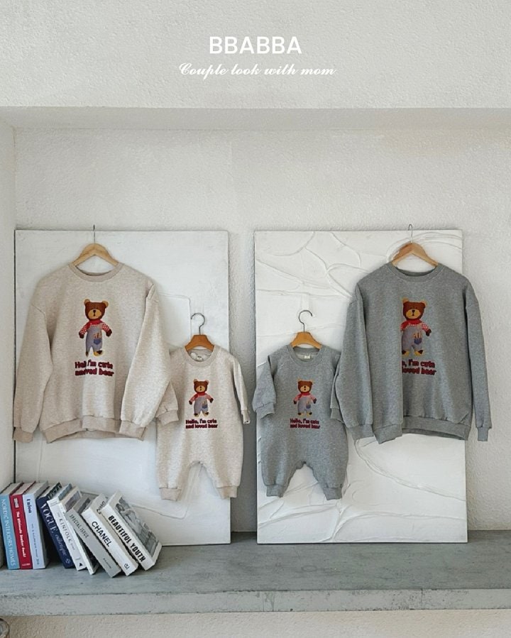 Bbabba - Korean Women Fashion - #womensfashion - Winter Bear Fleece Mom Sweatshirts