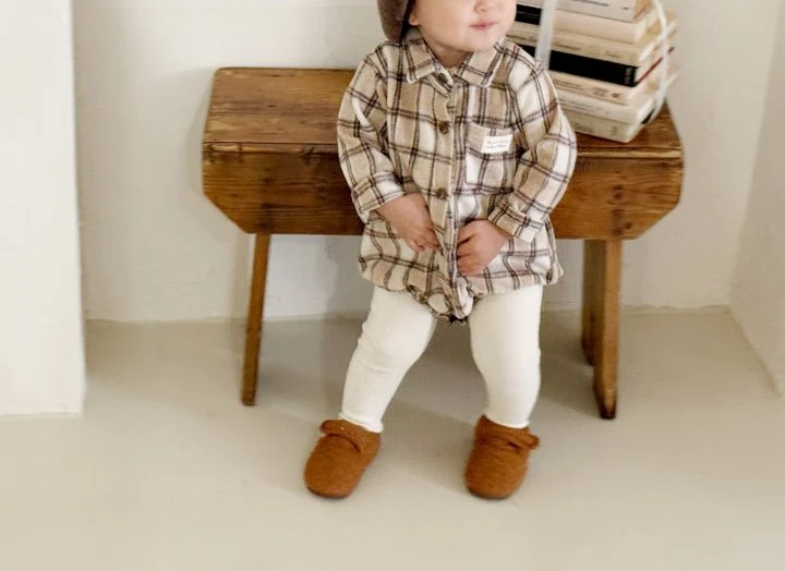 Bebe Nine - Korean Baby Fashion - #babylifestyle - Latte Collar Bodysuit - 5