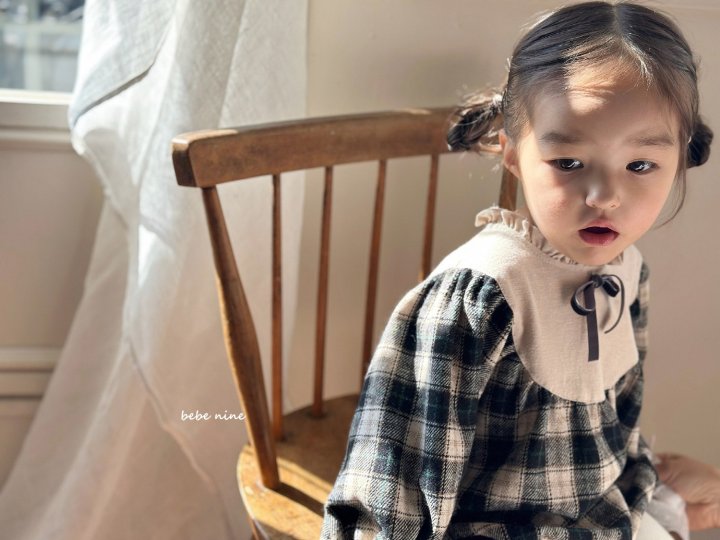 Bebe Nine - Korean Baby Fashion - #babyoninstagram - Check Ribbon Bodysuit - 3