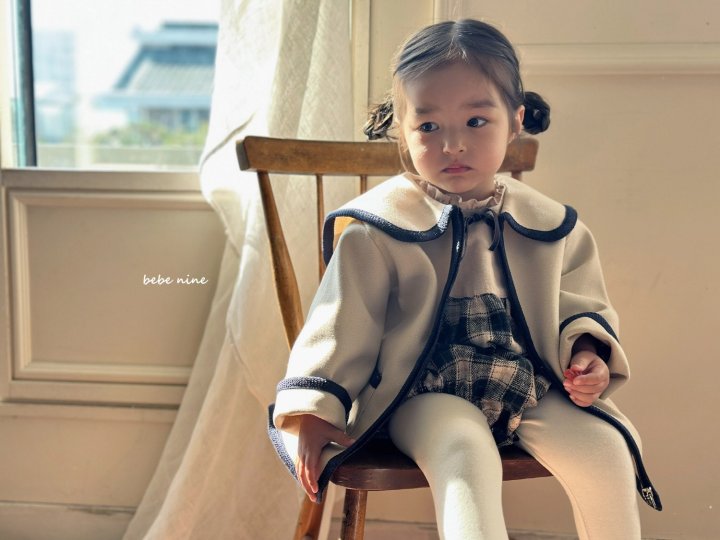 Bebe Nine - Korean Baby Fashion - #babyoutfit - Check Ribbon Bodysuit - 6