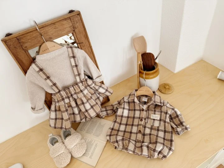 Bebe Nine - Korean Baby Fashion - #babywear - Latte Collar Bodysuit - 10